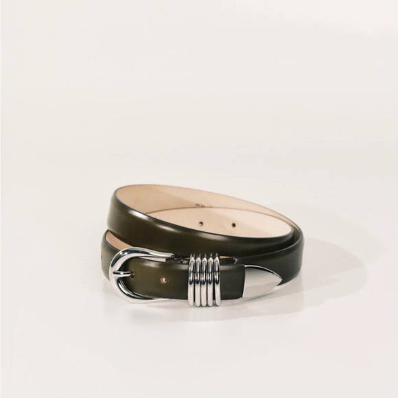 Déhanche Khaki Green and Silver HollyHock Belt